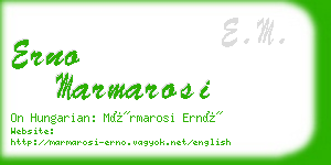 erno marmarosi business card